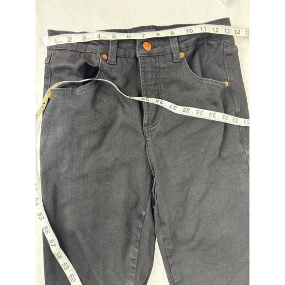 Universal Standard Mid-Rise Flare Jeans Black Wide Leg Flattering Grunge - Picture 4 of 8